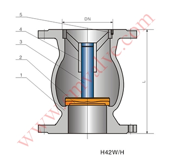 H42H立式止回阀外形图