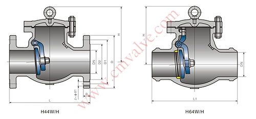 H44H旋启式止回阀外形图